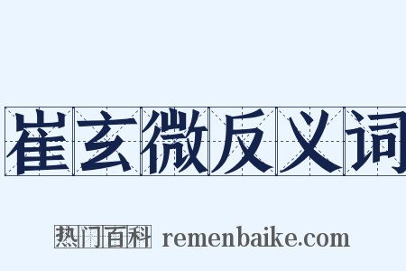 崔玄微反义词是什么意思的图片